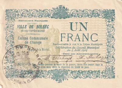 Billet Seine-Maritime 1 franc 1916