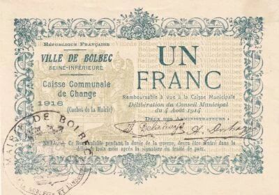 Billet Seine-Maritime 1 franc 1916