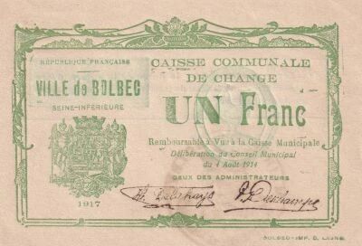 Billet Seine-Maritime 1 franc 1917