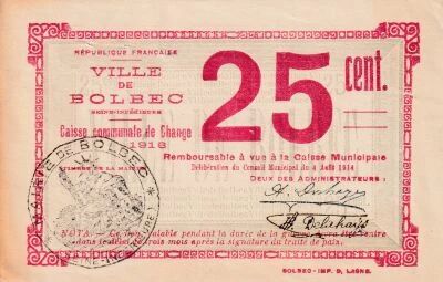 Billet Seine-Maritime 25 cent 1916