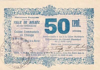 Billet Seine-Maritime 50 cent 1914