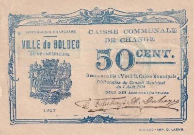 Billet Seine-Maritime 50 centimes 1917