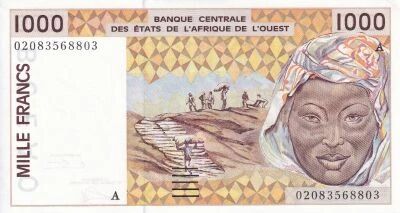 Billet Staaten von Westafrika 1000 francs 2002