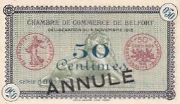 Billet Territoire-de-Belfort 50 centimes 1918