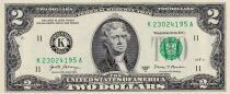 Billet USA 2 dollars Thomas Jefferson, Pr&eacute;sident 2017