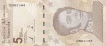 Billet Venezuela 5 bolivares Simon Bolivar 2021