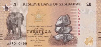 Billet Zimbabwe 20 Zig 2026