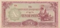 Birma 10 Rupees - Ananda Temple - Japanese occupation - 1942