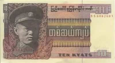 Birmanie 10 Kyats G�n�ral Aun San - Statue