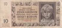Bohemia e Moravia 10 Korun - Girl - 1942 - P.8a
