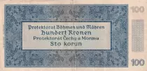 B&ouml;hmen und M&auml;hren 100 Korun  - Charle\'s Castle and Bridge in Praha - 1940