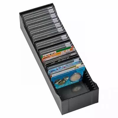Bo�te rangement pour 40 coincards ou lingot d?or fa�onn� en blister, horizontal noir