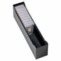 Boîte rangement pour 40 coincards ou lingot d?or façonné en blister, vertical noir