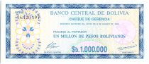 Bolivia 1 000 000 Pesos , Blue (check) - 1985