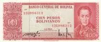 Bolivia 100 Pesos Bolivianos - Simón Bolívar - Bolivian Republic  - 13-07-1962 - Serial U