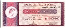 Bolivia 10000000 Pesos, Mercury (check) - 1985