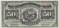 Bolivia 50 Centavos - Arms - Eagle - 29-11-1902 - Serial F - P.91a