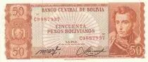 Bolivia 50 Pesos A. J. de Sucre - Ruins - 1962