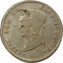 Bolivia Simon Bolivar - 4 Silver Soles - 1856 PTS Potosi / FJ