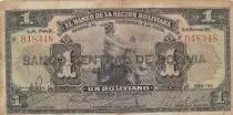 Bolivie 1 Boliviano - Mercure - Emblème national - 1911 - Série W4