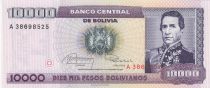 Bolivie 1 Centavo sur 10000 Pesos Maréchal De Santa Cruz - 1987