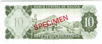 Bolivie 10 Pesos Bolivianos Bolivianos, G. Busch Becerra - Montagne