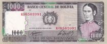 Bolivie 1000 Pesos Bolivianos - Juana De Padilla - Maison de la liberté - 1982 - Série K - P.167