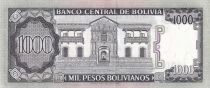 Bolivie 1000 Pesos Bolivianos - Juana De Padilla - Maison de la libert&eacute; - 1982 - S&eacute;rie K