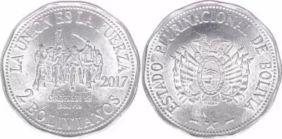 Bolivie 2 Bolivianos - Colorados de Bolivia - 2017