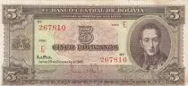 Bolivie 5 Bolivianos - Simon Bolivar - 1945 - Série E