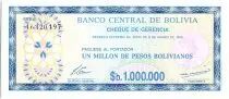 Bolivien 1 000 000 Pesos , Blue (check) - 1985