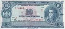 Bolivien 10 Bolivianos - Mariscal A. J. De Sucre - 1945 - Serial C.1 - P.139d