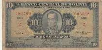 Bolivien 10 Bolivianos - Simon Bolivar - 1928 - Serial Z