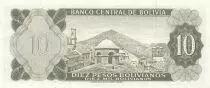Bolivien 10 Pesos Bolivianos - G. Busch Becerra - Mountain - 13-07-1962 - Serial S
