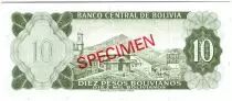 Bolivien 10 Pesos Bolivianos Bolivianos, G. Busch Becerra - Potosi mountain