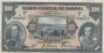 Bolivien 100 Bolivianos - S. Bolivar - J. de Sucre - 20-07-1928 - Serial H