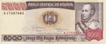 Bolivien 5000 Pesos Bolivianos -  Mariscal J. Ballivian y Segurola - Jaguar - 1984 - UNC - P.168