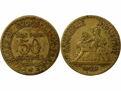 Bon pour 50 Centimes, Chamber of Commerce - 1929 Paris