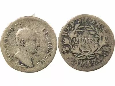 Bonaparte - 1/4 Silver Franc - Year 12 L Bayonne