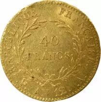 Bonaparte - 40 Gold Francs, Consulate - Year 12 A Paris