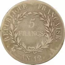 Bonaparte - 5 Silver Francs, First Consul - Year 12 A Paris