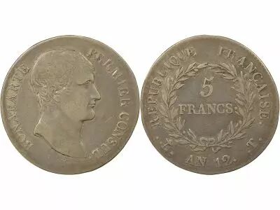 Bonaparte Ist Consul - 5 Silver Francs - Year 12 T Nantes