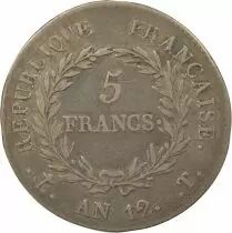 Bonaparte Ist Consul - 5 Silver Francs - Year 12 T Nantes