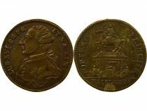 Bordeaux, Louis XVI - Brass Tokenn, Statue of Louis XV - 1776 Nuremberg