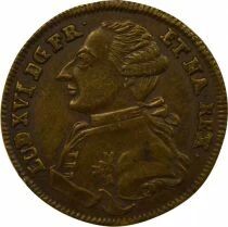 Bordeaux, Louis XVI - Brass Tokenn, Statue of Louis XV - 1776 Nuremberg