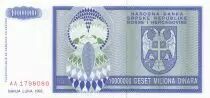 Bosnia Erzegovina 10.000.000 Dinara 1993 - Eagle with 2 heads - P.144 - UNC