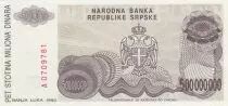 Bosnia Erzegovina 500 Million of Dinara - P. Kocic - Arm - 1993