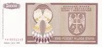 Bosnia Erzegovina 50000 Dinara - Eagle with 2 heads - 1993  - UNC- P.143