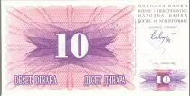 Bosnia-Herzegovina 10 Dinara Mostar bridge -1992 - UN CIV POL