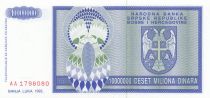 Bosnia-Herzegovina 10.000.000 Dinara 1993 - Eagle with 2 heads - P.144 - UNC